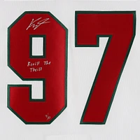 Maillot adidas authentique blanc autographié par Kirill Kaprizov du Minnesota Wild avec inscription « Kirill The Thrill » - Édition limitée à 10 exemplaires