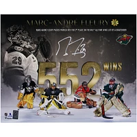 Photographie stylisée autographiée de 16" x 20" de Marc-André Fleury, deuxième au classement des victoires du Wild du Minnesota