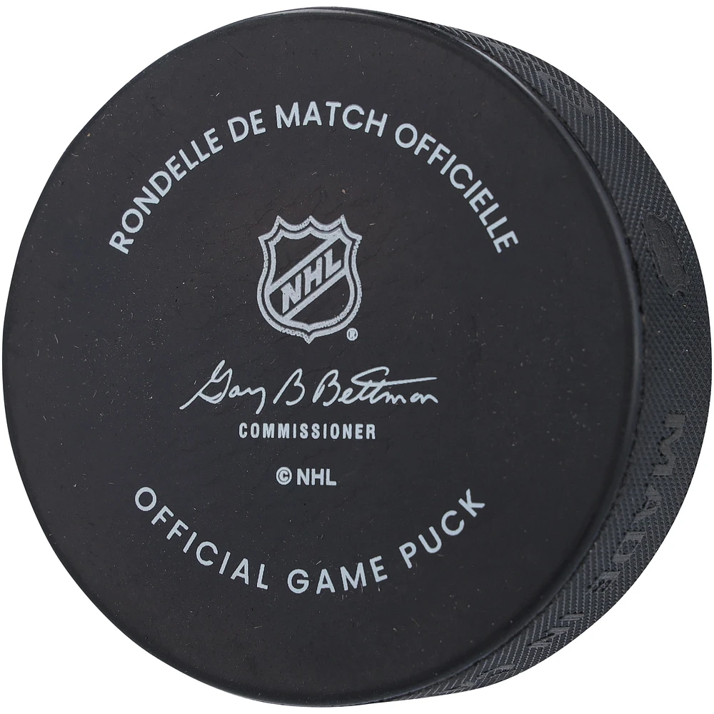Marco Rossi Minnesota Wild Autographed Official Game Puck with "Lets Go Wild" Inscription