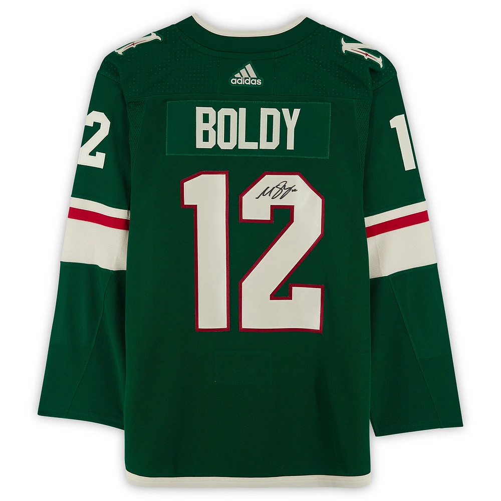Matthew Boldy Green Minnesota Wild Autographed adidas Authentic Jersey