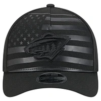 Men's New Era  Black Minnesota Wild Game Day Stealth Flag 9FORTY A-Frame Adjustable Hat
