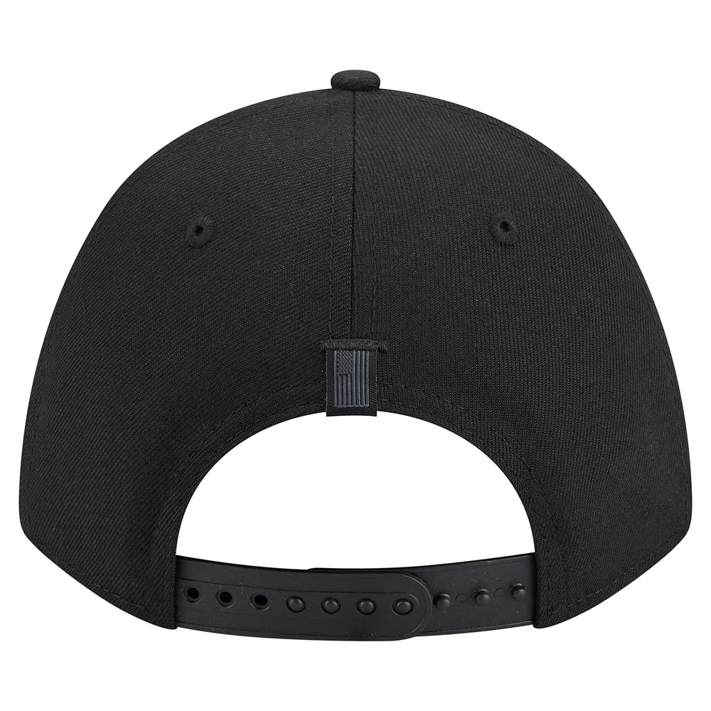 Men's New Era  Black Minnesota Wild Game Day Stealth Flag 9FORTY A-Frame Adjustable Hat