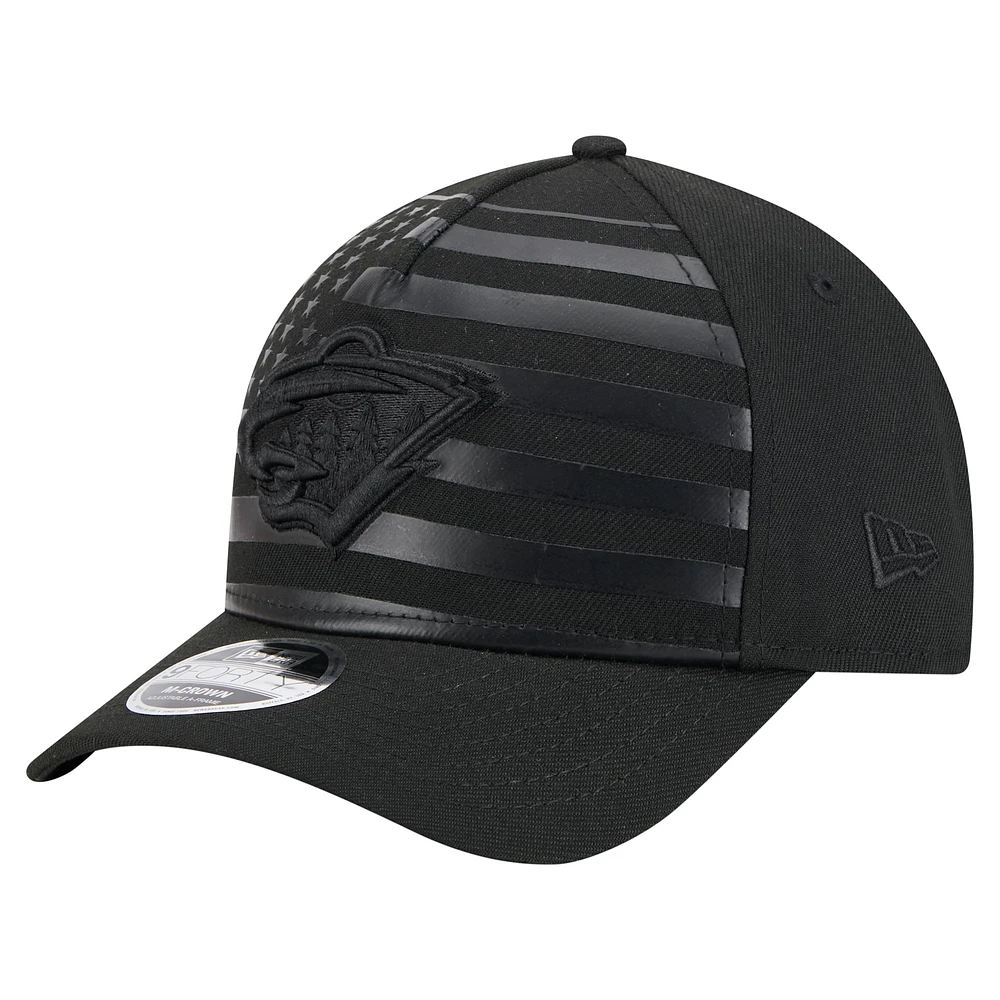 Men's New Era Black Minnesota Wild Game Day Stealth Flag 9FORTY A-Frame Adjustable Hat