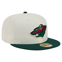 Casquette ajustée bicolore chromée blanche Minnesota Wild 59FIFTY de New Era pour homme