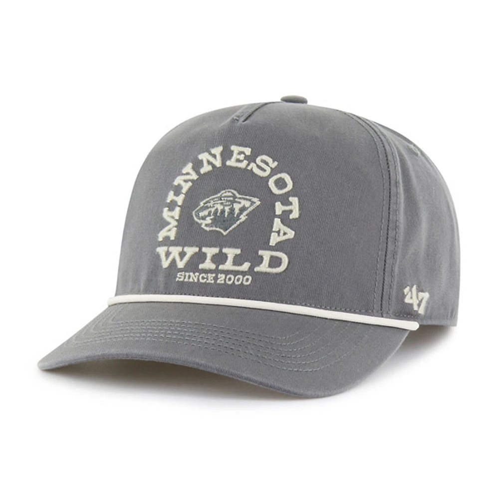 Casquette ajustable Minnesota Wild Canyon Ranchero Hitch '47 pour homme, couleur anthracite