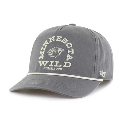 Casquette ajustable Minnesota Wild Canyon Ranchero Hitch '47 pour homme, couleur anthracite