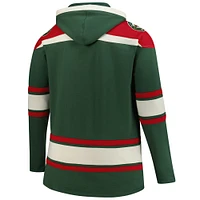 Sweat à capuche en polaire lacets de qualité supérieure Minnesota Wild '47 pour homme, taille grande et