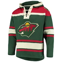 Men's '47 Green Minnesota Wild Superior Lacer Pullover Hoodie