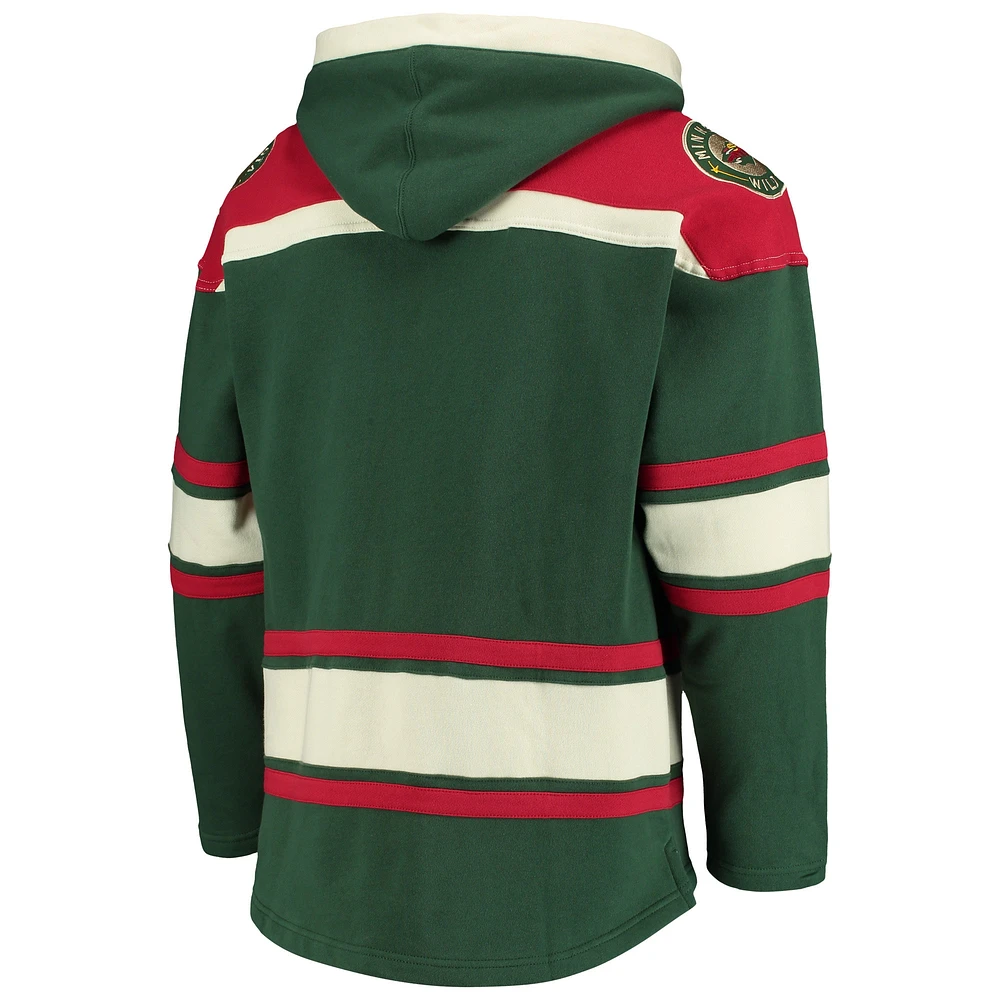 Men's '47 Green Minnesota Wild Superior Lacer Pullover Hoodie