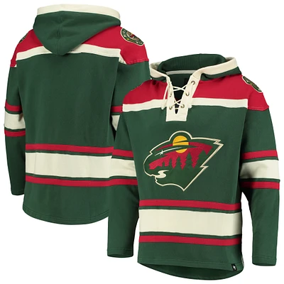 Men's '47 Green Minnesota Wild Superior Lacer Pullover Hoodie