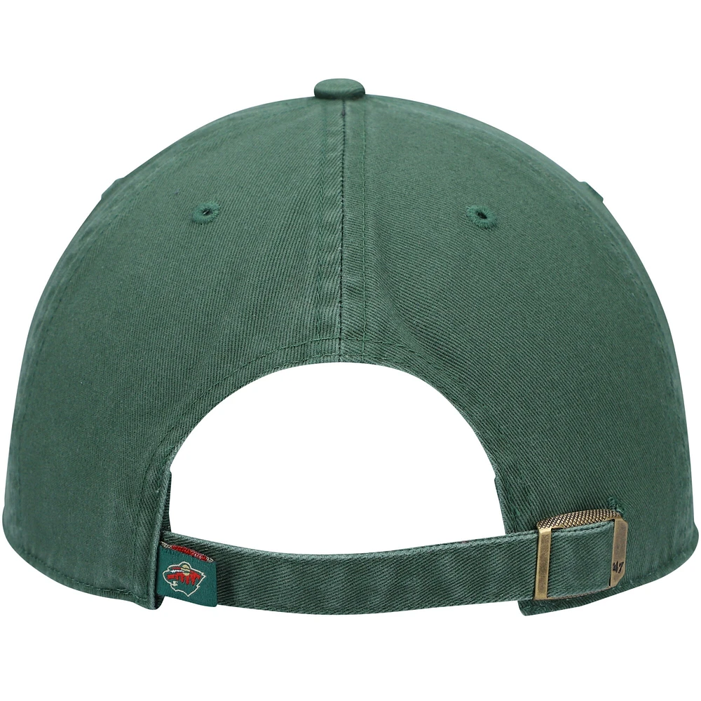 Men's '47 Green Minnesota Wild Team Clean Up Adjustable Hat