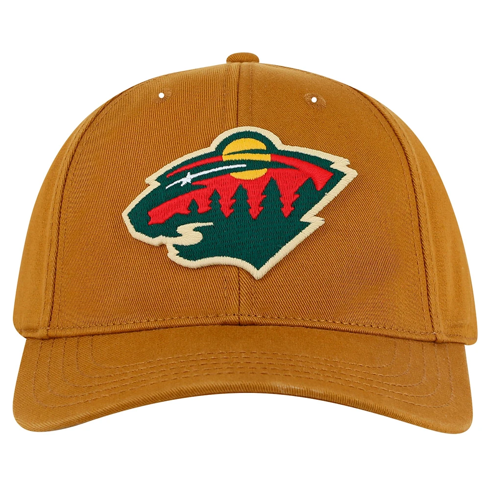 Casquette ajustable en sergé délavé American Needle Tan Minnesota Wild Hepcat pour homme