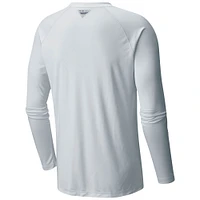 Men's  Columbia White Minnesota Wild Terminal Tackle Omni-Shade Raglan Long Sleeve T-Shirt