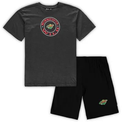 Concepts Sport Men's Royal, Heathered Charcoal Chicago Cubs Big and Tall T- shirt Shorts Sleep Set