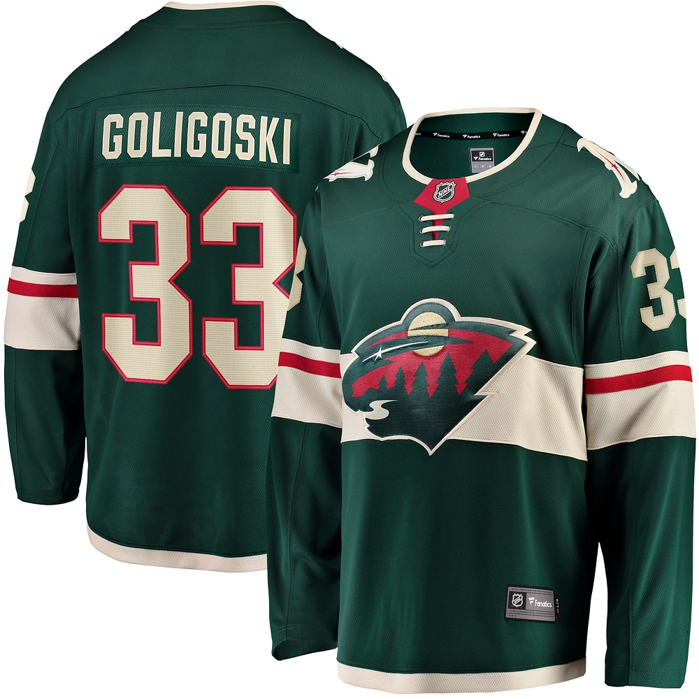 Fanatics pour hommes Alex Goligoski Vert Minnesota Wild Home Breakaway Player Maillot