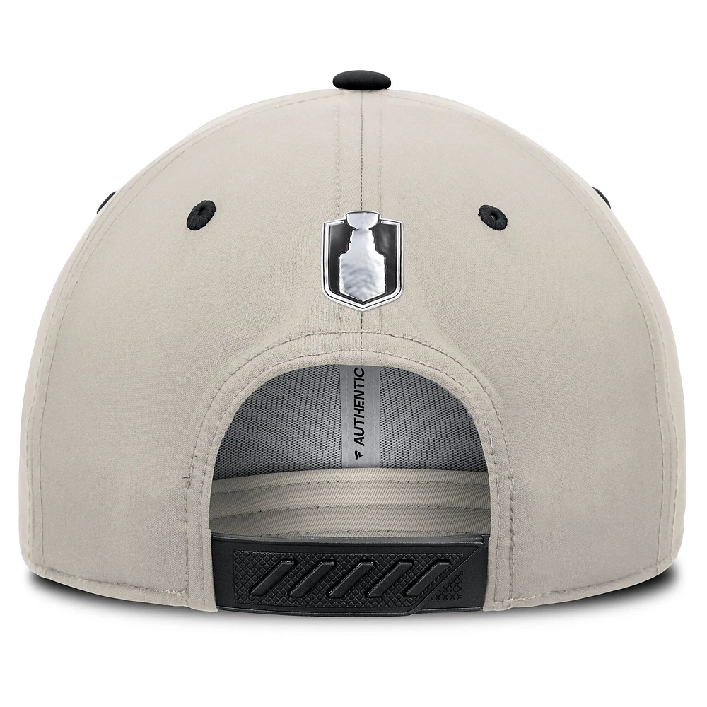 Men's  Fanatics  Black/Gray Minnesota Wild 2025 Stanley Cup Playoffs Locker Room Trucker Adjustable Hat