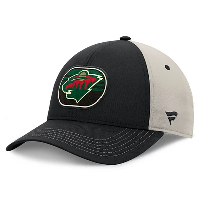 Casquette ajustable Fanatics noire/grise pour hommes du Minnesota Wild, séries éliminatoires de la Coupe Stanley 2025
