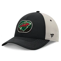 Casquette ajustable Fanatics noire/grise pour hommes du Minnesota Wild, séries éliminatoires de la Coupe Stanley 2025