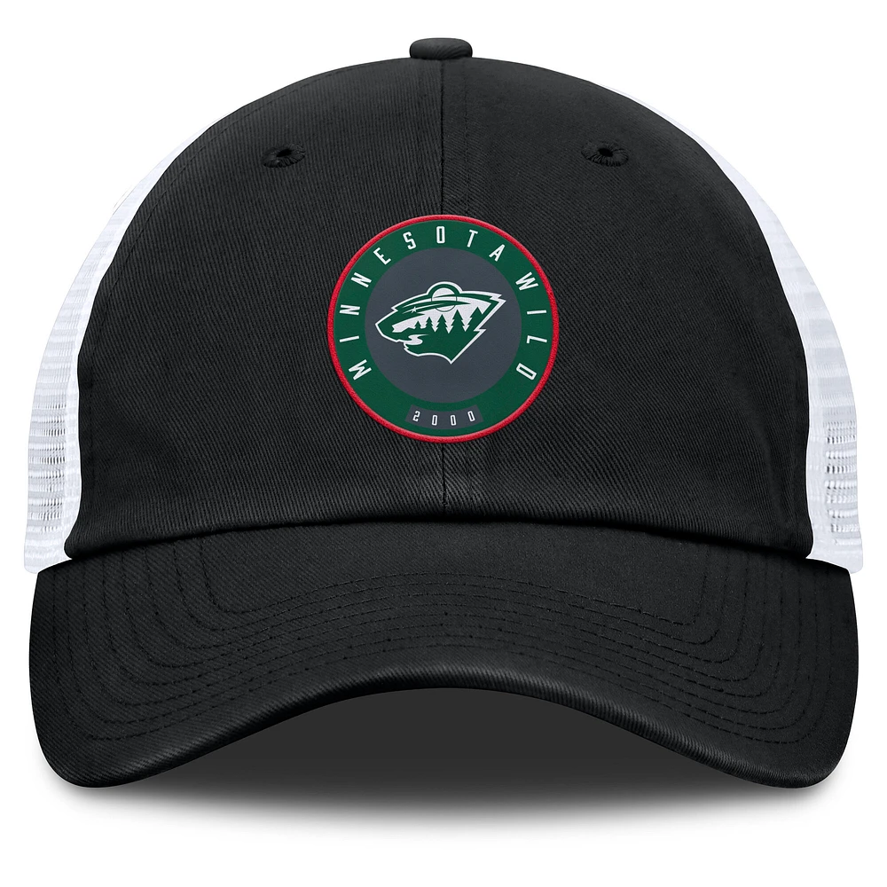 Men's Fanatics  Black/Gray Minnesota Wild Averie Trucker Adjustable Hat