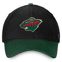 Casquette flexible bicolore Minnesota Wild Authentic Pro Rink Fanatics pour hommes, noir/vert