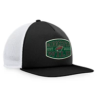 Casquette Snapback de camionneur avec patch frontal en mousse Minnesota Wild Fanatics noir/blanc pour hommes