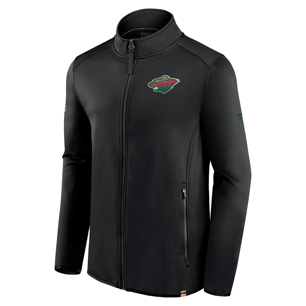 Men's Fanatics  Black Minnesota Wild Authentic Pro Full-Zip Jacket