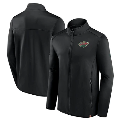 Veste entièrement zippée Fanatics noire Minnesota Wild Authentic Pro pour hommes