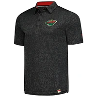 Men's Fanatics  Black Minnesota Wild Authentic Pro Jacquard Polo
