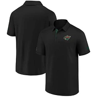 Polo noir Minnesota Wild Authentic Pro Locker Room Fanatics pour hommes