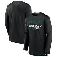 Men's Fanatics  Black Minnesota Wild Authentic Pro Long Sleeve T-Shirt