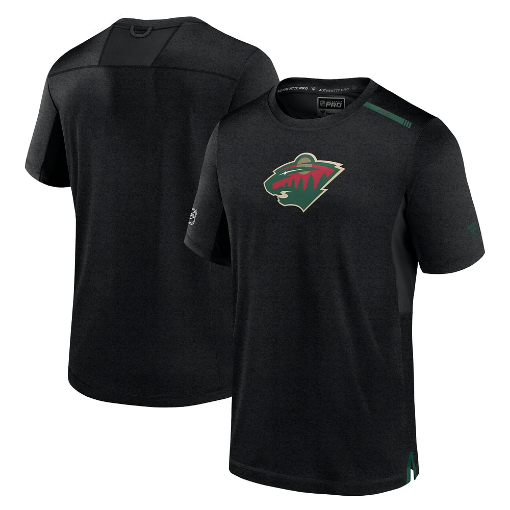 T-shirt noir Minnesota Wild Authentic Pro Performance Fanatics pour hommes