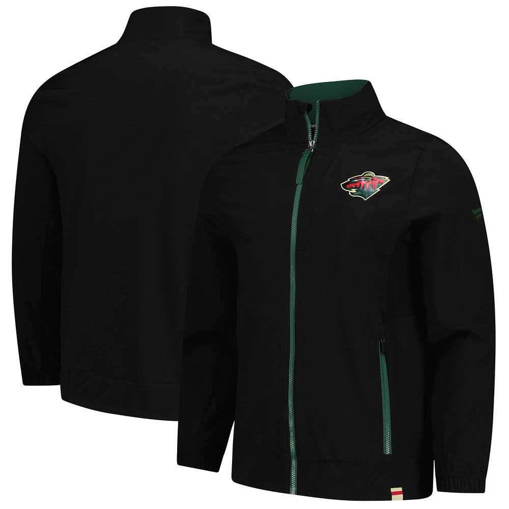 Men's Fanatics  Black Minnesota Wild Authentic Pro Rink Coaches Full-Zip Jacket