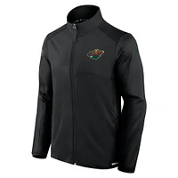 Men's Fanatics  Black Minnesota Wild Authentic Pro Rink Fleece Full-Zip Jacket