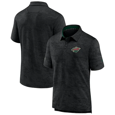 Men's Fanatics Black Minnesota Wild Authentic Pro Rink Polo