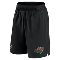 Short de patinoire professionnel authentique Minnesota Wild Fanatics noir pour hommes