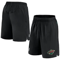 Short de patinoire professionnel authentique Minnesota Wild Fanatics noir pour hommes