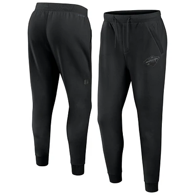 Pantalon de survêtement en polaire authentique Fanatics Minnesota Wild pour homme, noir