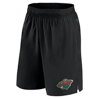 Short Fanatics noir Minnesota Wild Authentic Pro Tech pour hommes