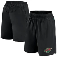 Short Fanatics noir Minnesota Wild Authentic Pro Tech pour hommes