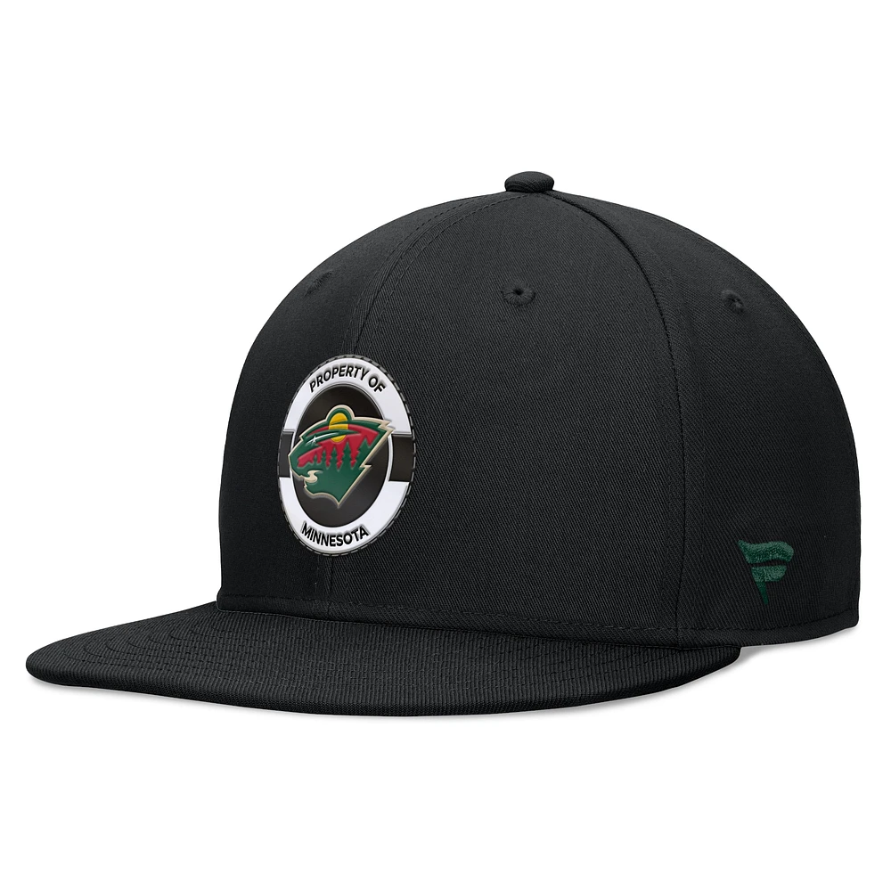 Men's Fanatics Black Minnesota Wild Authentic Pro Training Camp Snapback Hat