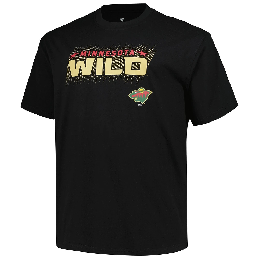 T-shirt noir avec logo Fanatics Minnesota Wild Big & Tall pour hommes