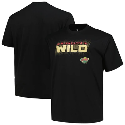 T-shirt noir avec logo Fanatics Minnesota Wild Big & Tall pour hommes