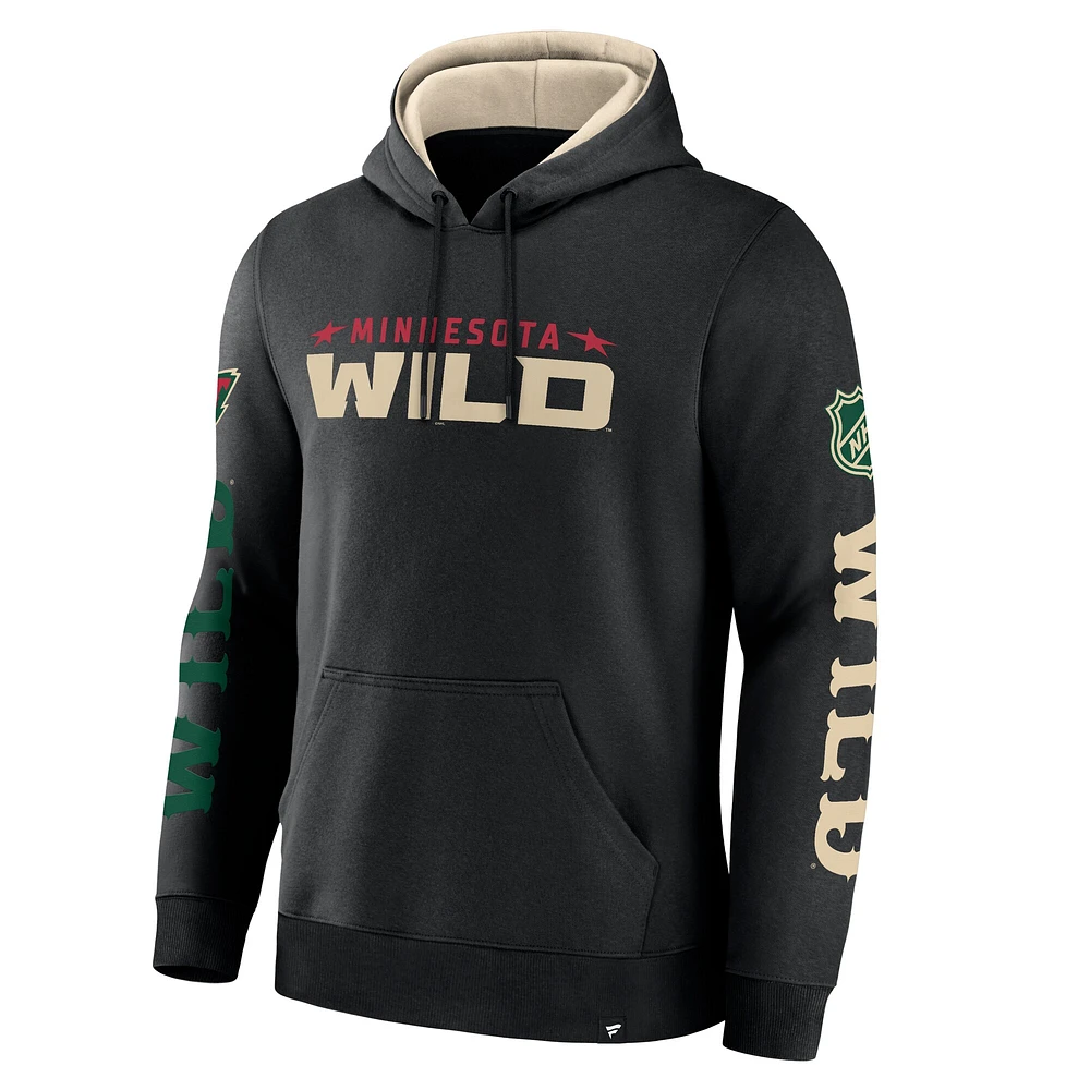 Sweat à capuche en polaire noir Minnesota Wild Big City Legacy pour homme Fanatics