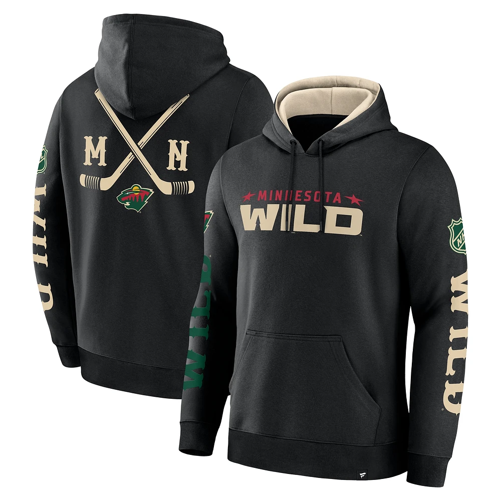 Sweat à capuche en polaire noir Minnesota Wild Big City Legacy pour homme Fanatics