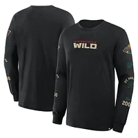 T-shirt à manches longues noir pour homme Fanatics Minnesota Wild Boxed Legacy