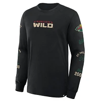 T-shirt à manches longues noir pour homme Fanatics Minnesota Wild Boxed Legacy