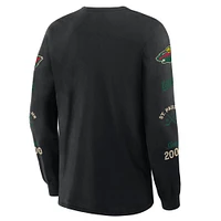 T-shirt à manches longues noir pour homme Fanatics Minnesota Wild Boxed Legacy