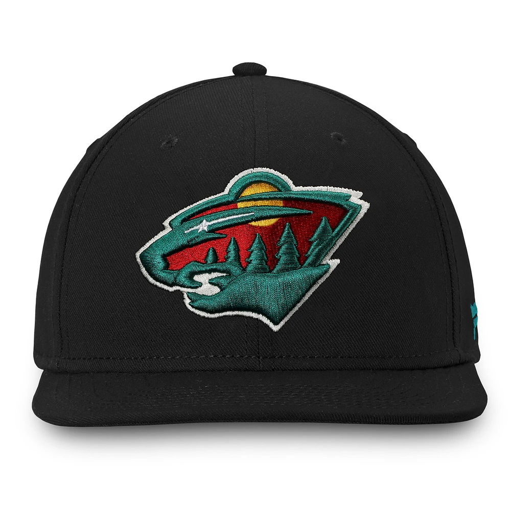 Men's Fanatics Black Minnesota Wild Core Fitted Hat