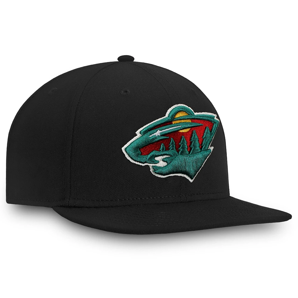 Men's Fanatics Black Minnesota Wild Core Fitted Hat