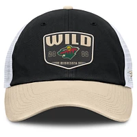 Men's Fanatics Black Minnesota Wild Fundamental One-Time Trucker Adjustable Hat